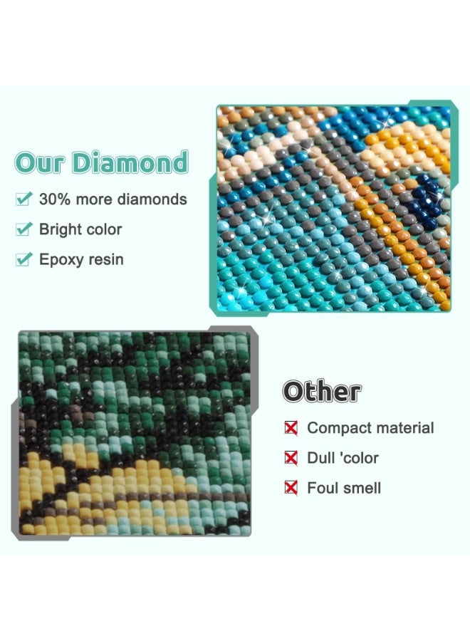 fantasize Diamond Art Painting Kit, Diamond Painting Kits Adult, Embroidery Cross Stitch Canvas Painting by Numbers for Beginner, Diamond Painting for Home Wall Decor (Blue Shells) - Image 2